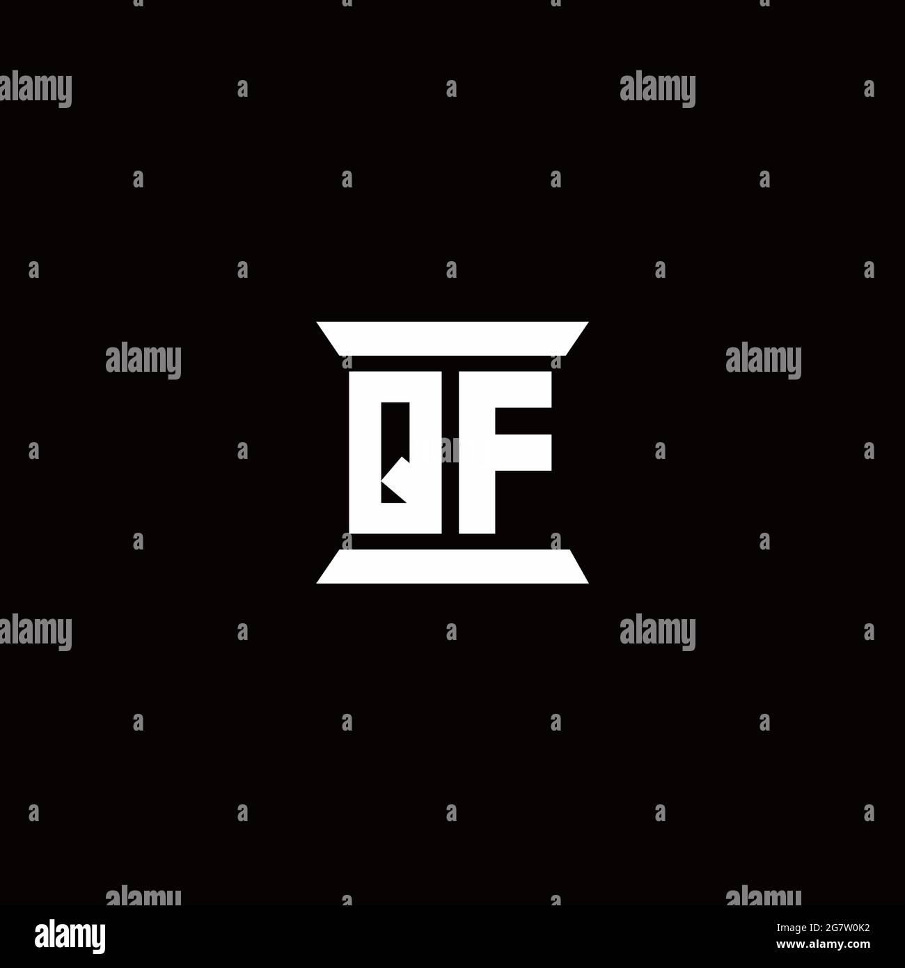QF logo initial letter monogram with pillar shape design template ...