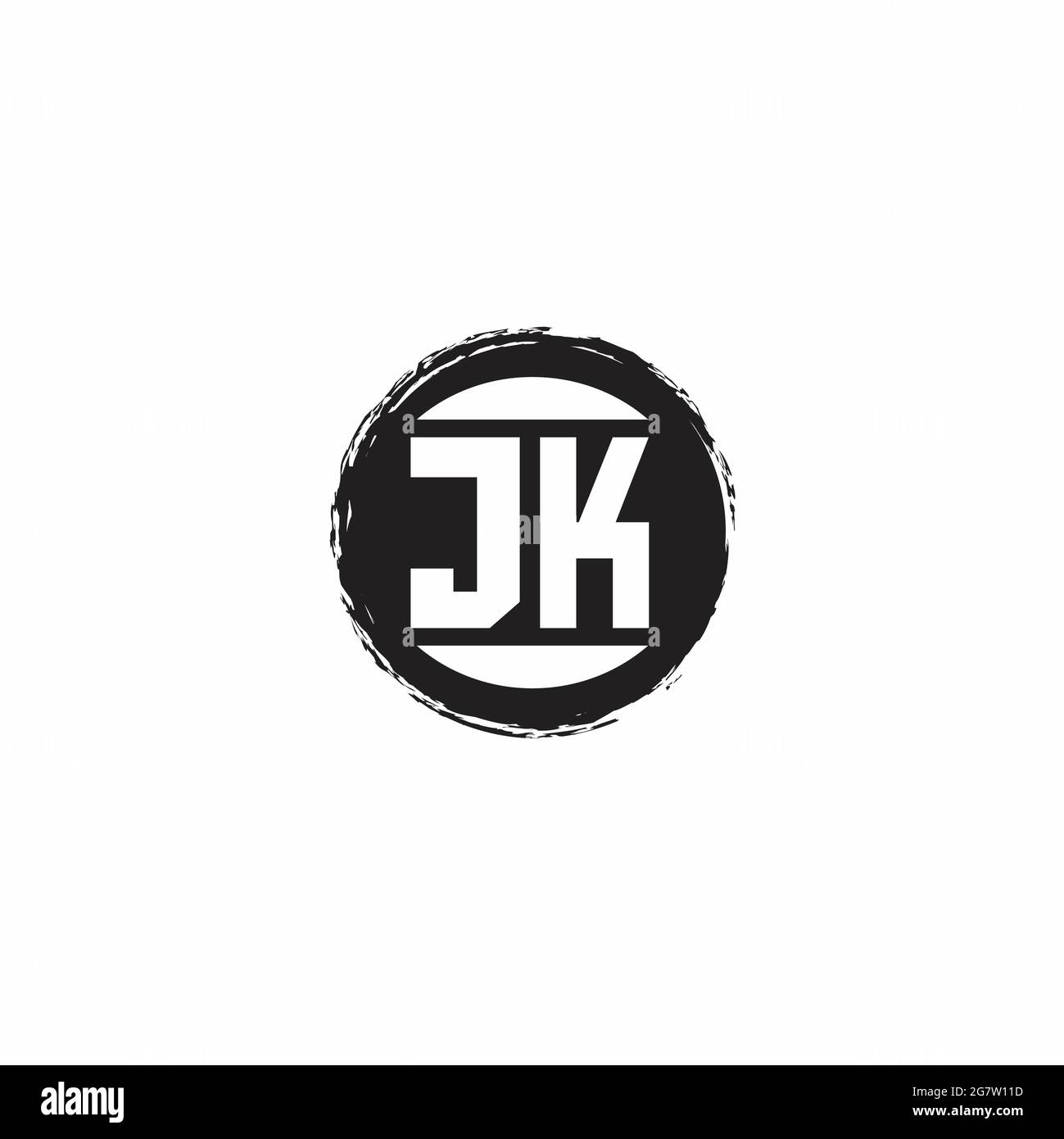 JK Logo Initial Letter Monogram with abstrac circle shape design