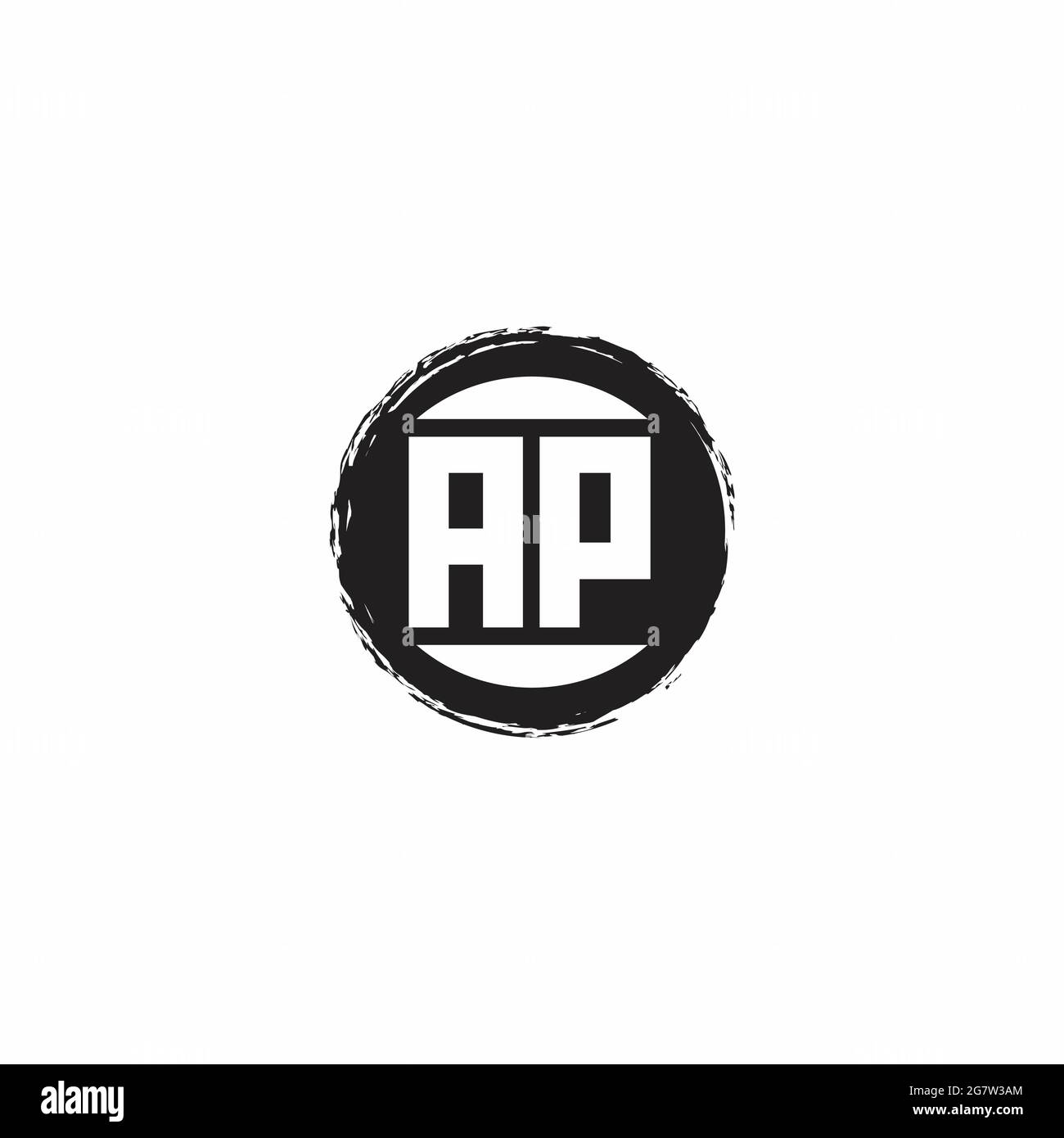 AP Logo Initial Letter Monogram with abstrac circle shape design template isolated in white background Stock Vector