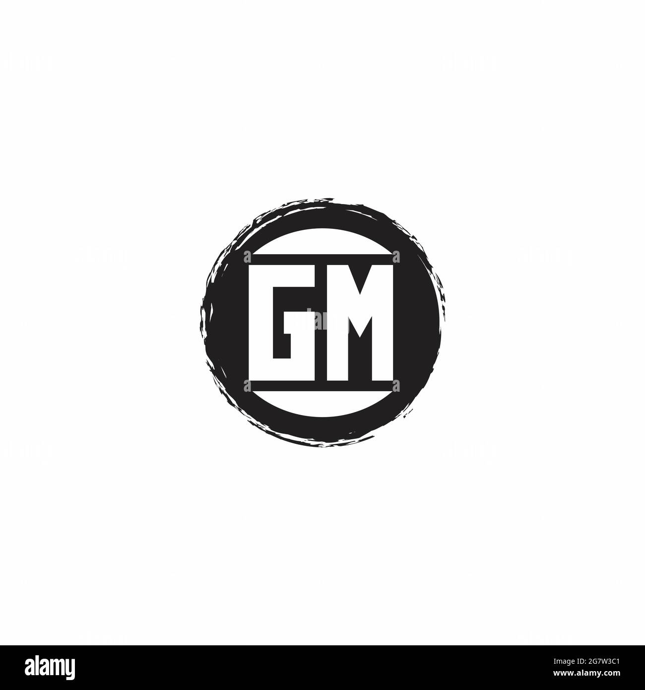 GM Logo Initial Letter Monogram with abstrac circle shape design