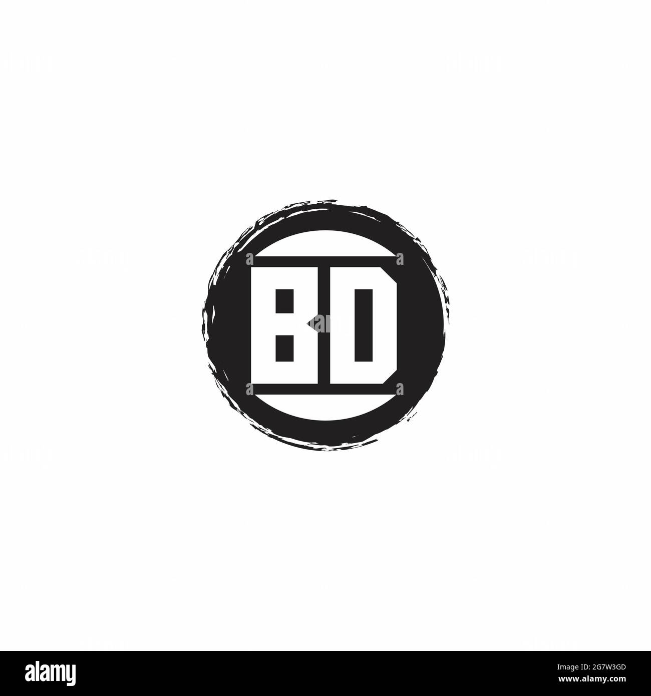 BD Logo Initial Letter Monogram with abstrac circle shape design template isolated in white background Stock Vector
