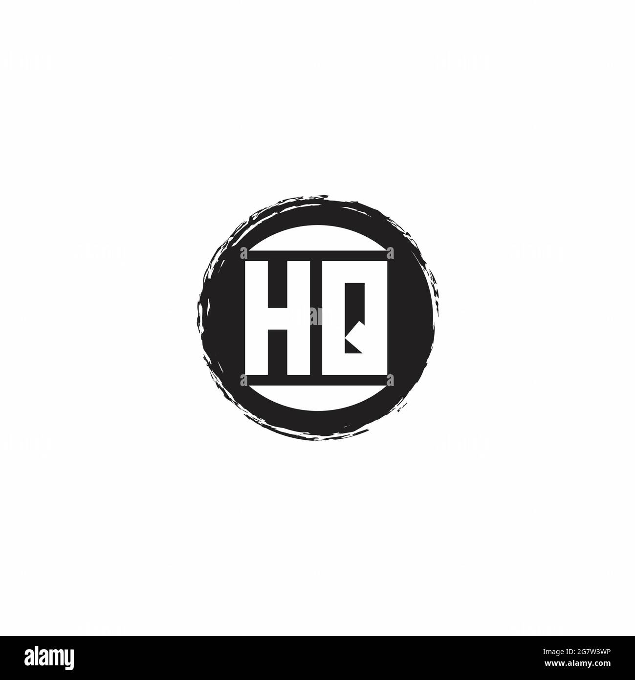 Hq Logo Initial Letter Monogram With Abstrac Circle Shape Design