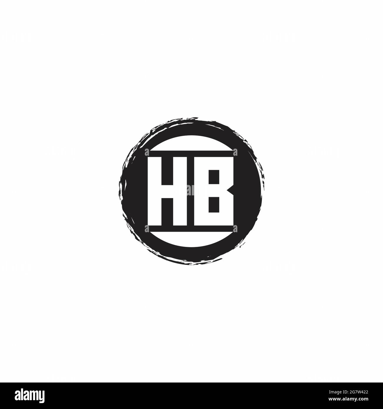 HB Logo Initial Letter Monogram With Abstrac Circle Shape Design ...