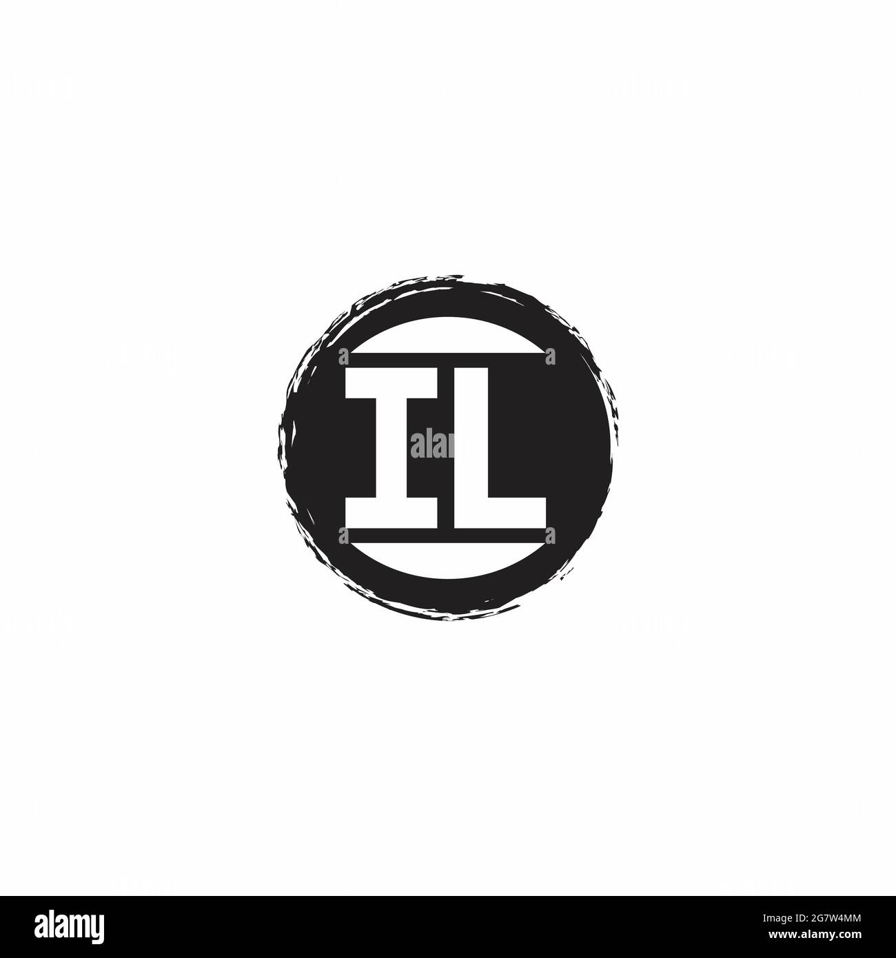 IL Logo Initial Letter Monogram with abstrac circle shape design template isolated in white background Stock Vector