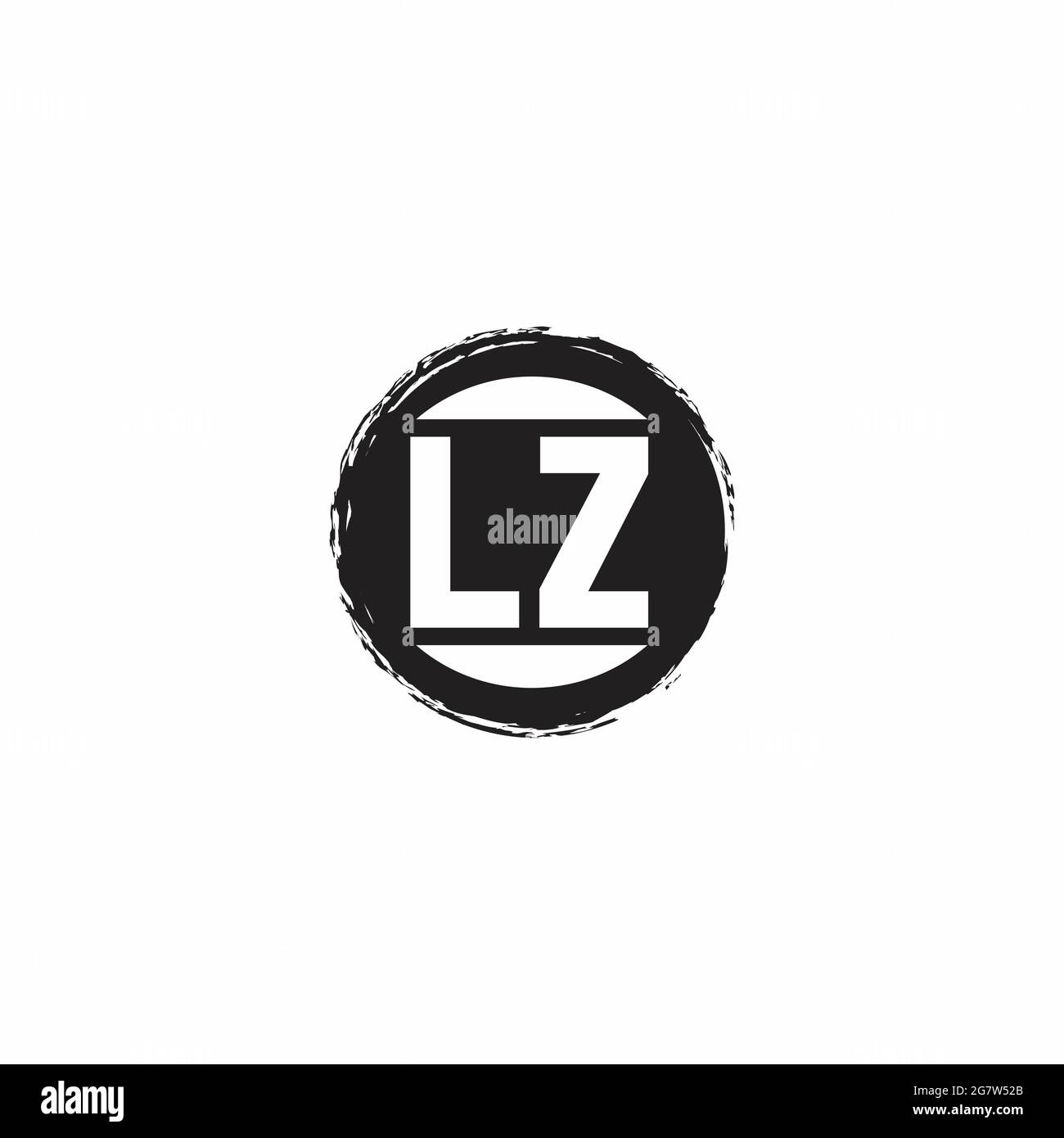 LZ Logo Initial Letter Monogram with abstrac circle shape design template isolated in white background Stock Vector