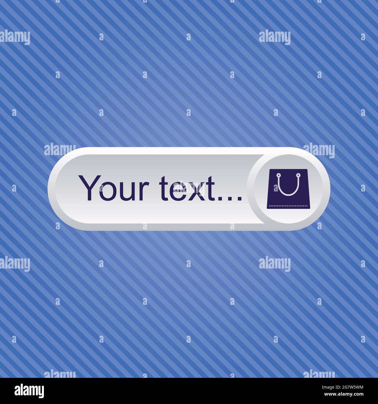 Light gray buy now button with dark blue icon Stock Vector