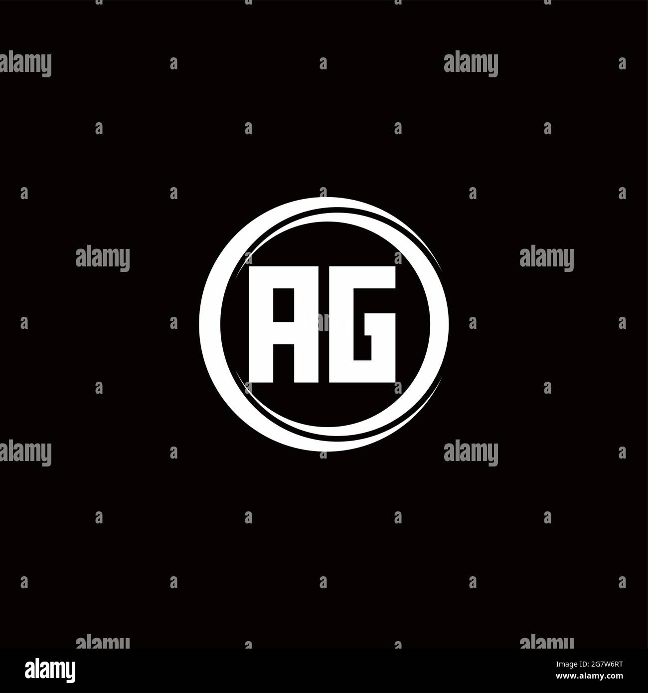 AG logo initial letter monogram with circle slice rounded design ...