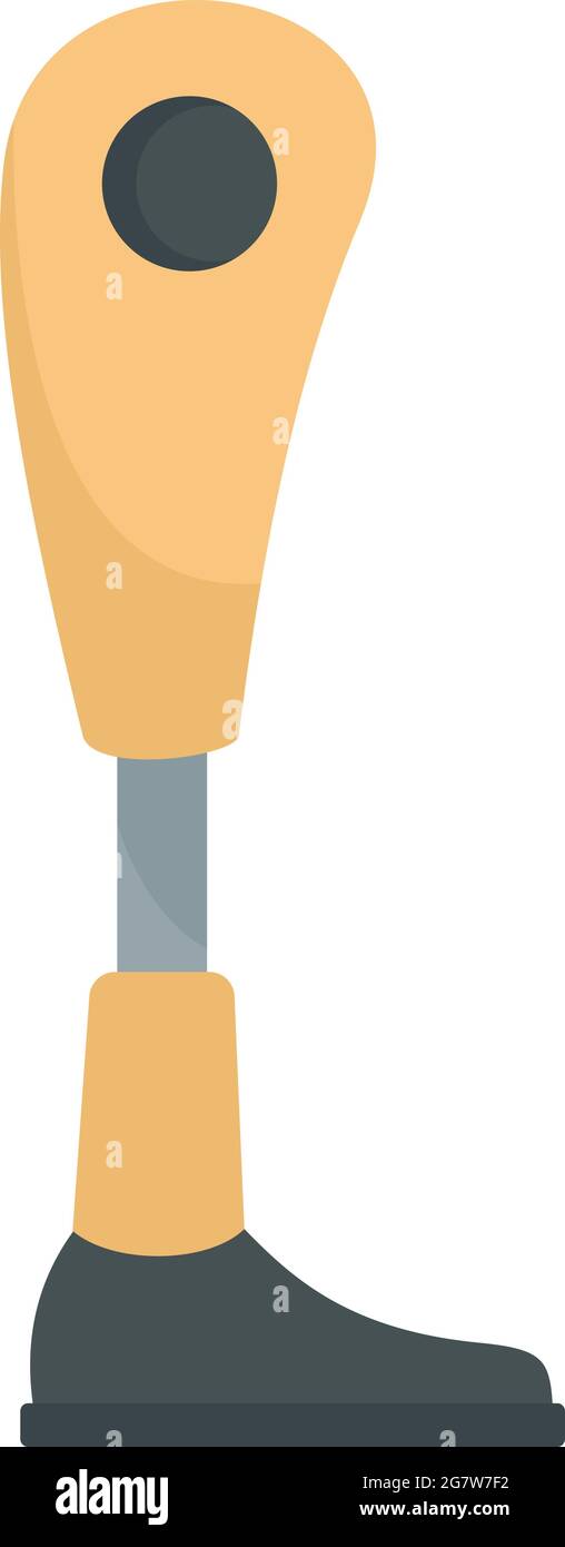 Modern leg prosthesis icon. Flat illustration of modern leg prosthesis ...