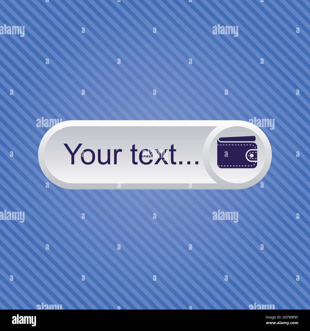 Light gray buy now button with dark blue icon Stock Vector