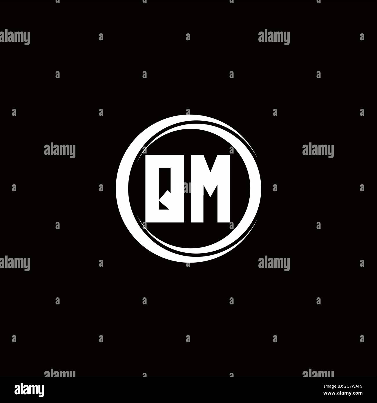 QM logo initial letter monogram with circle slice rounded design ...