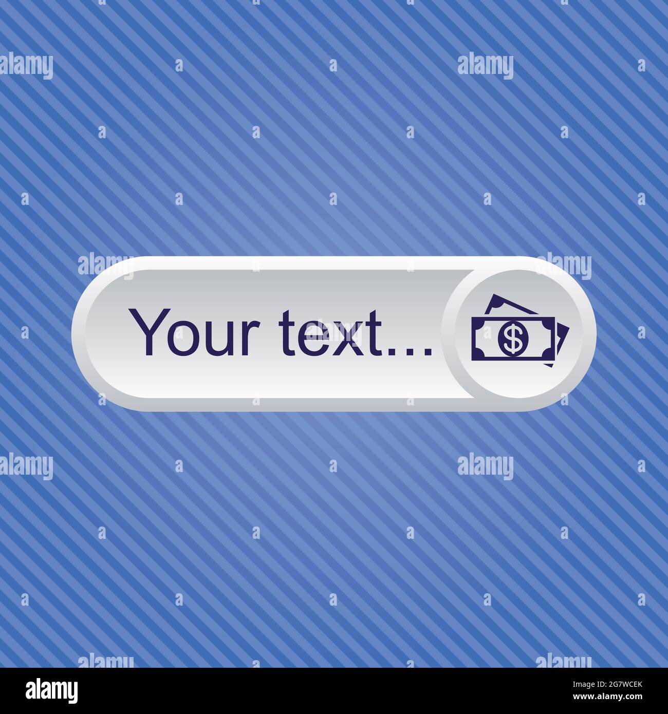 Light gray buy now button with dark blue icon Stock Vector