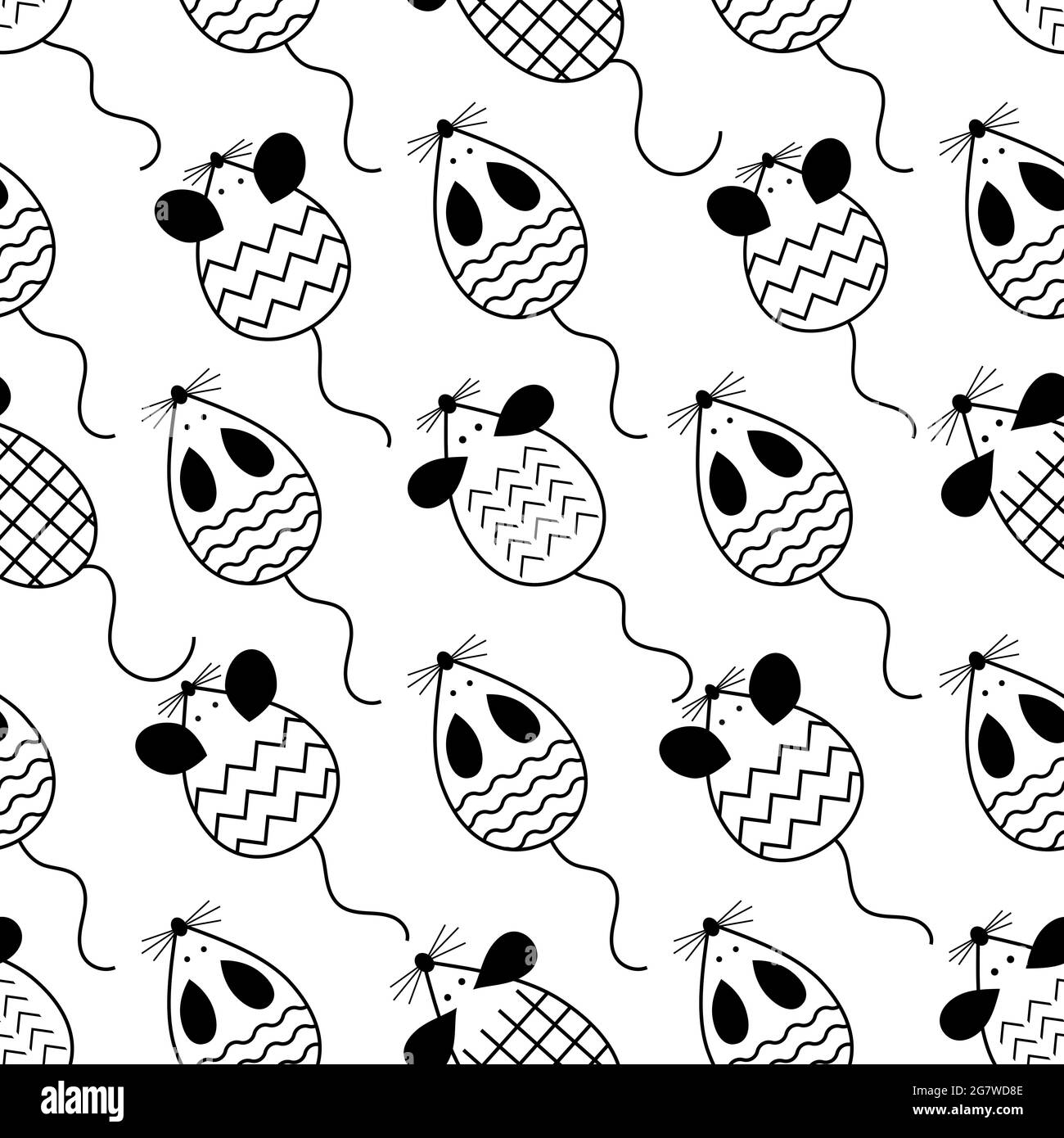 Mouse or cute little rat seamless pattern on white background Stock Vector  Image & Art - Alamy