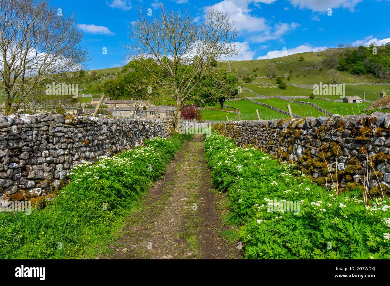 Track from the village of Starbotton leading to a footbridge over the