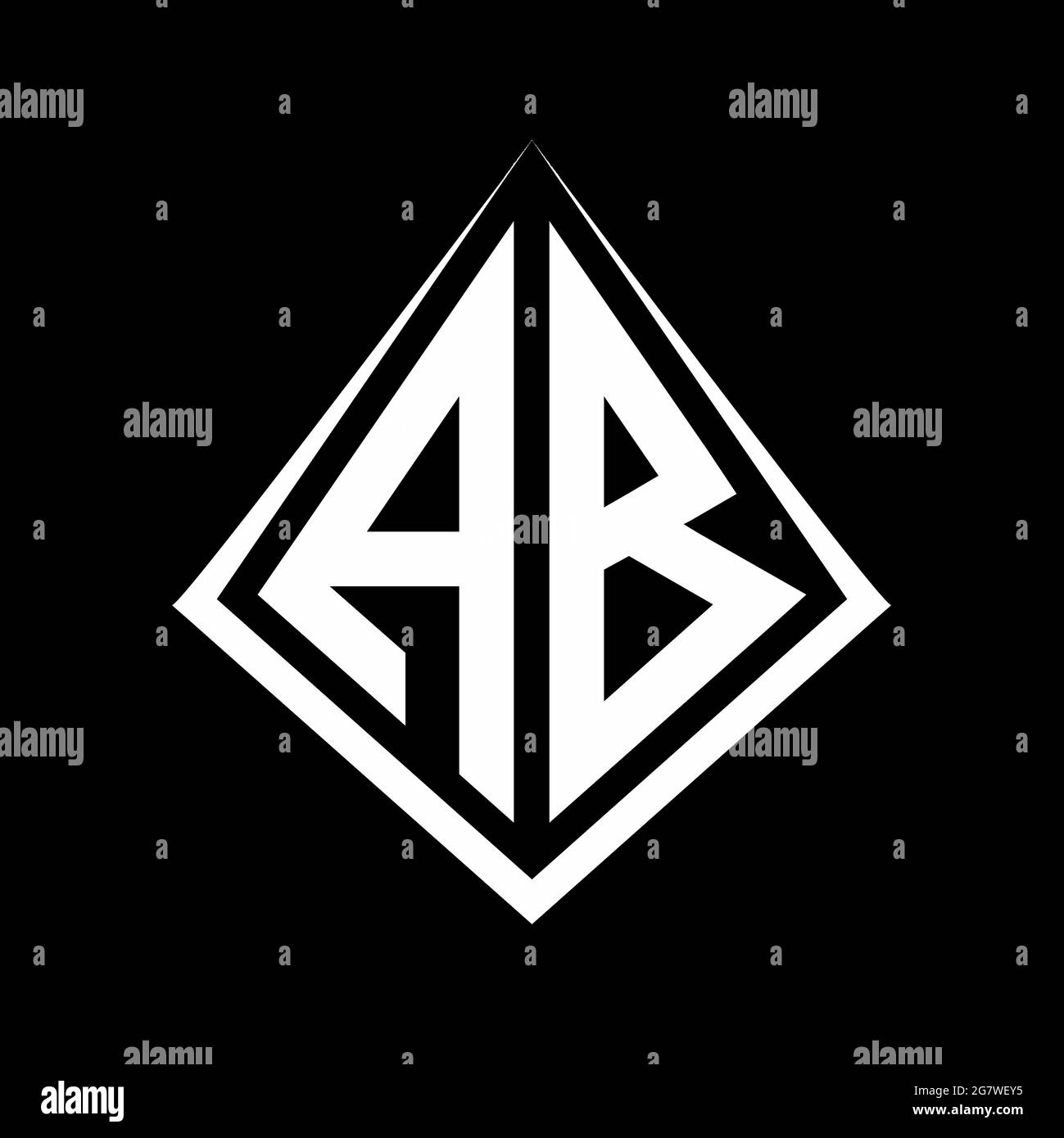 AB logo letters monogram with prisma shape design template vector icon modern Stock Vector