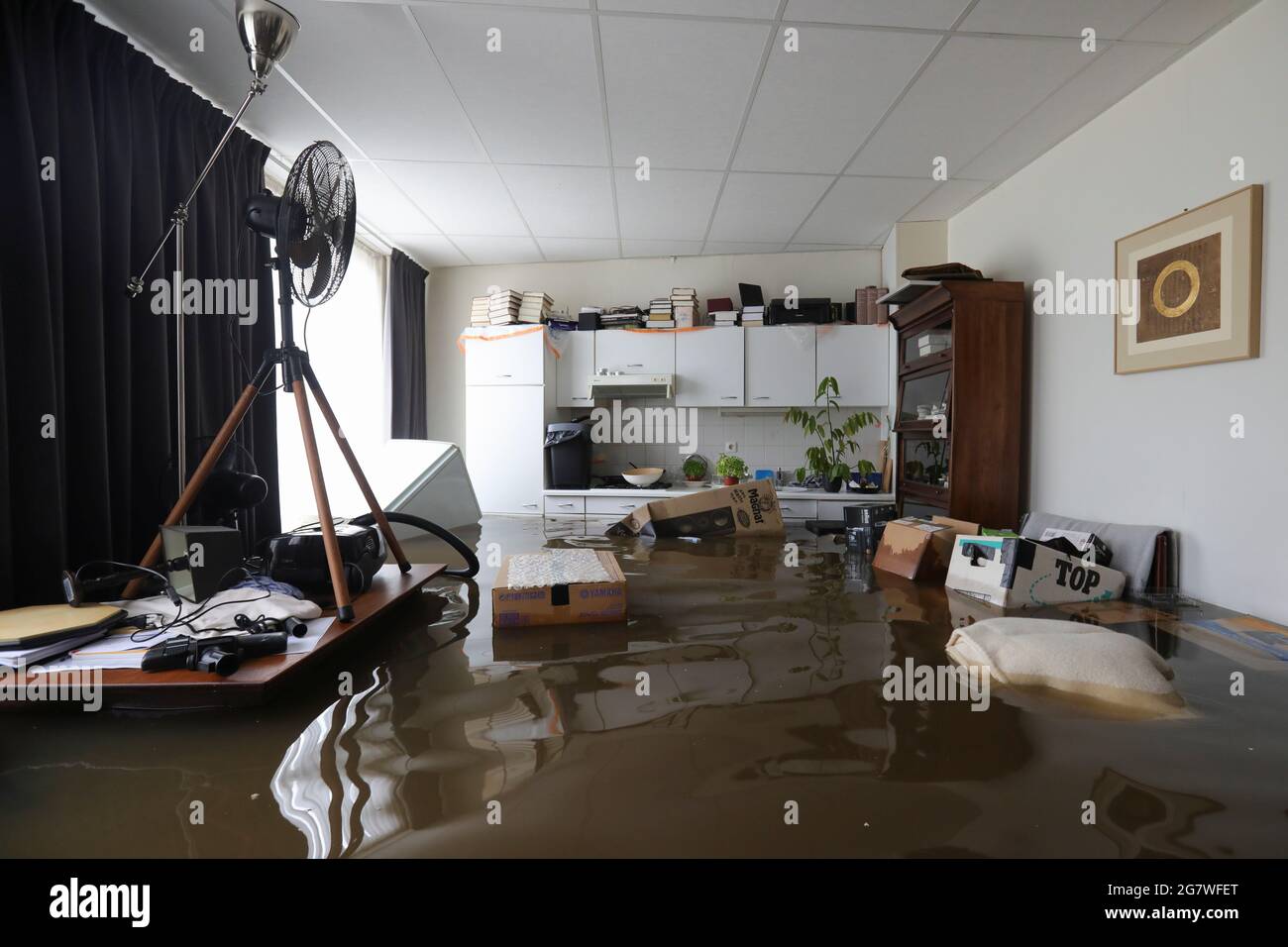 flooded house interior