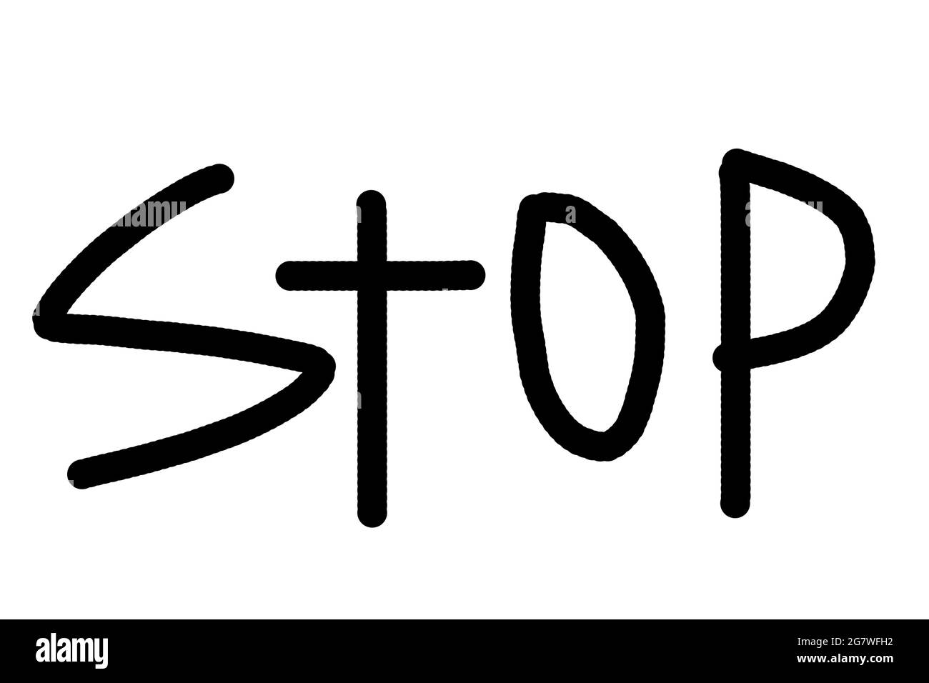 word stop on white background illustration. Stock Photo