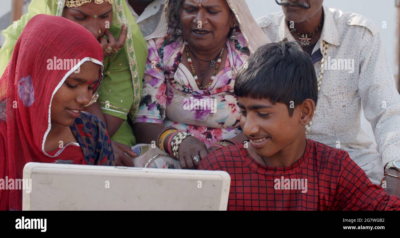 Happy Indian family spending leisure time together Stock Photo