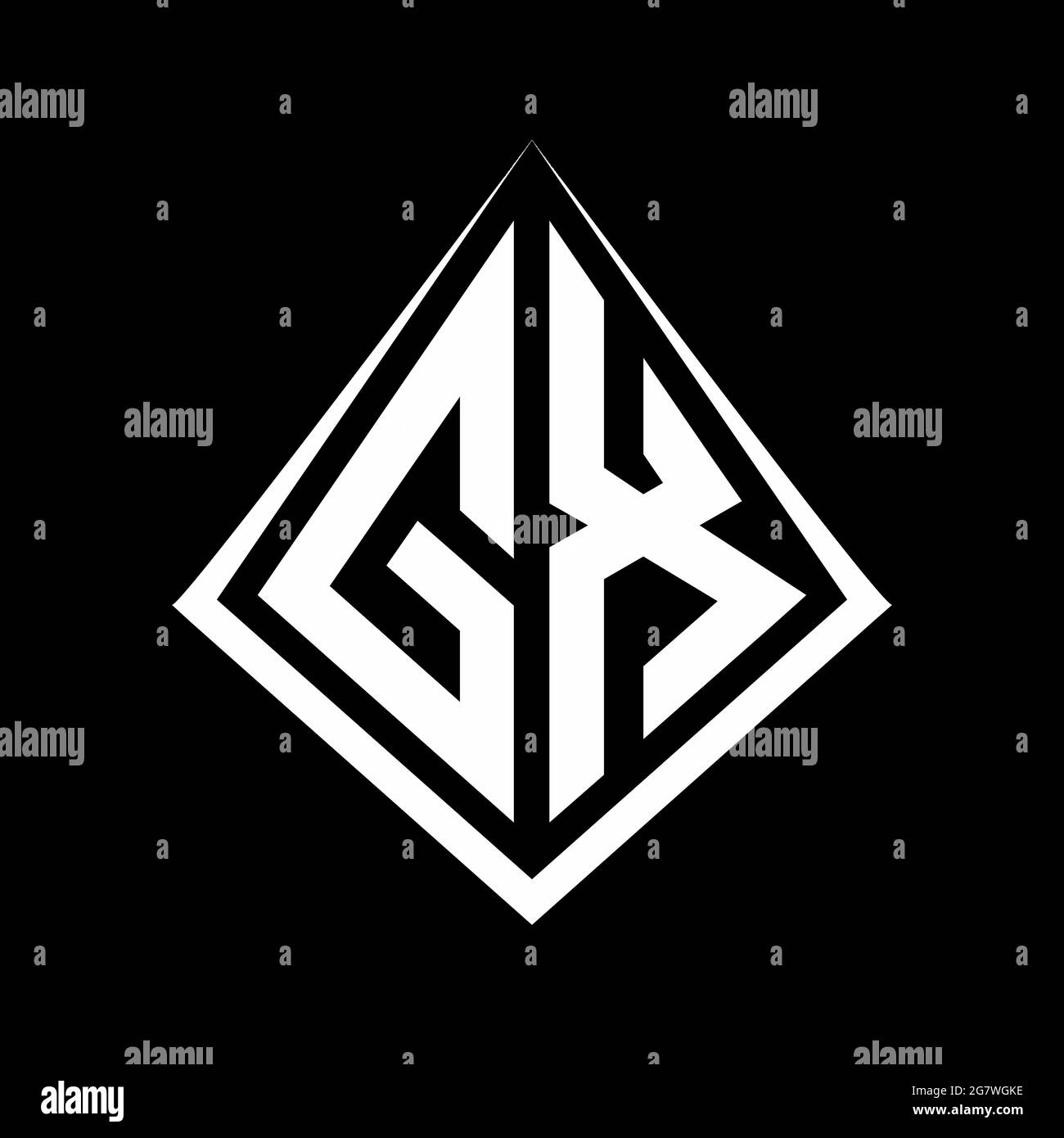 GX logo letters monogram with prisma shape design template vector icon ...