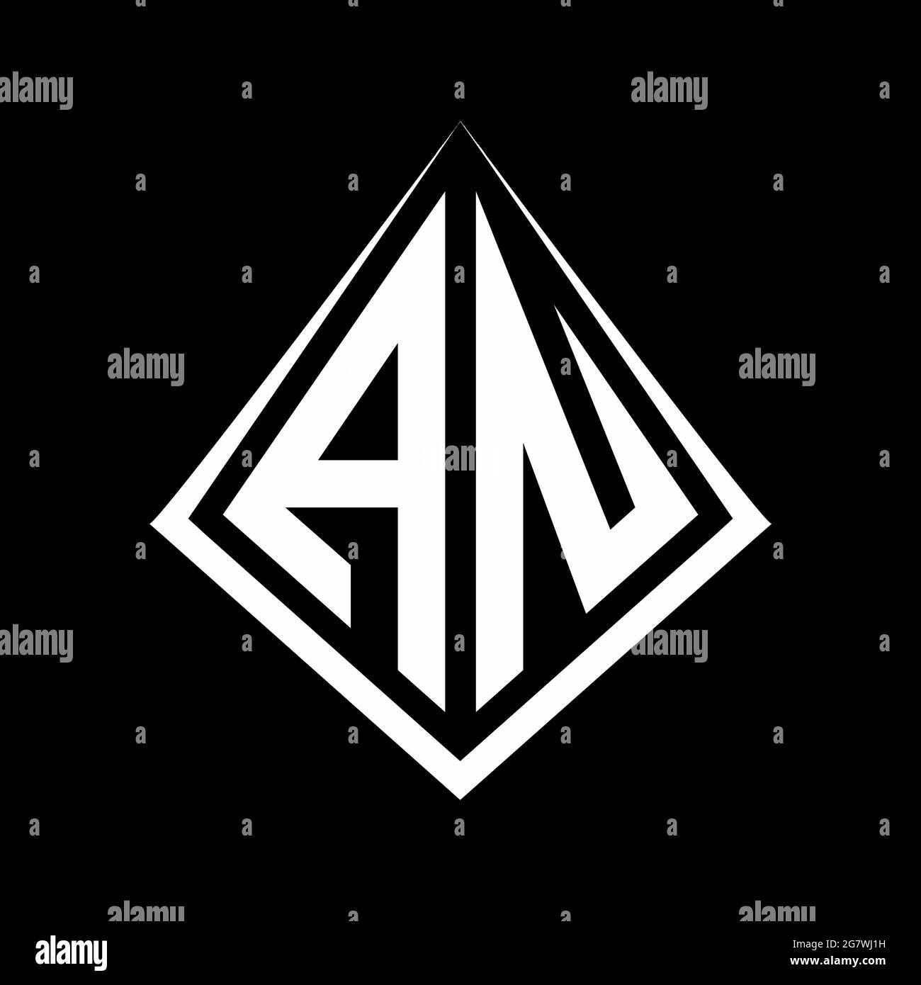 AN logo letters monogram with prisma shape design template vector icon modern Stock Vector