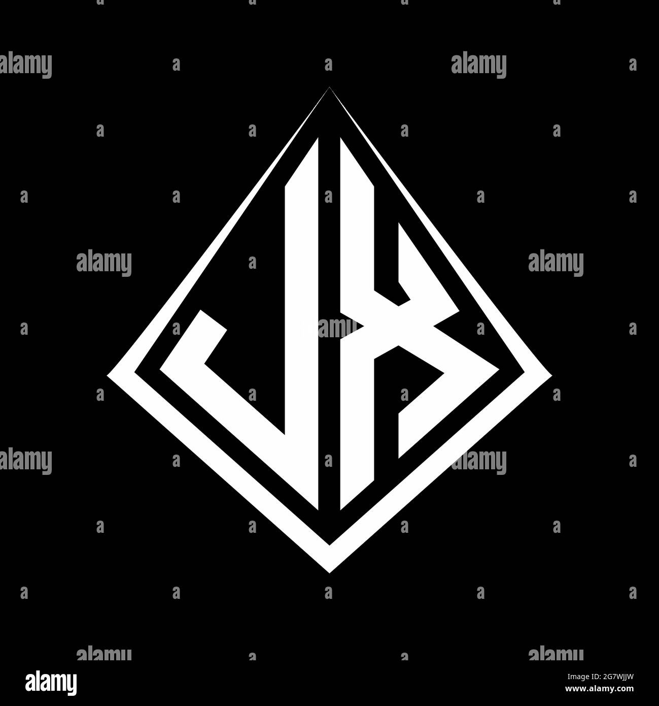 JX logo letters monogram with prisma shape design template vector icon
