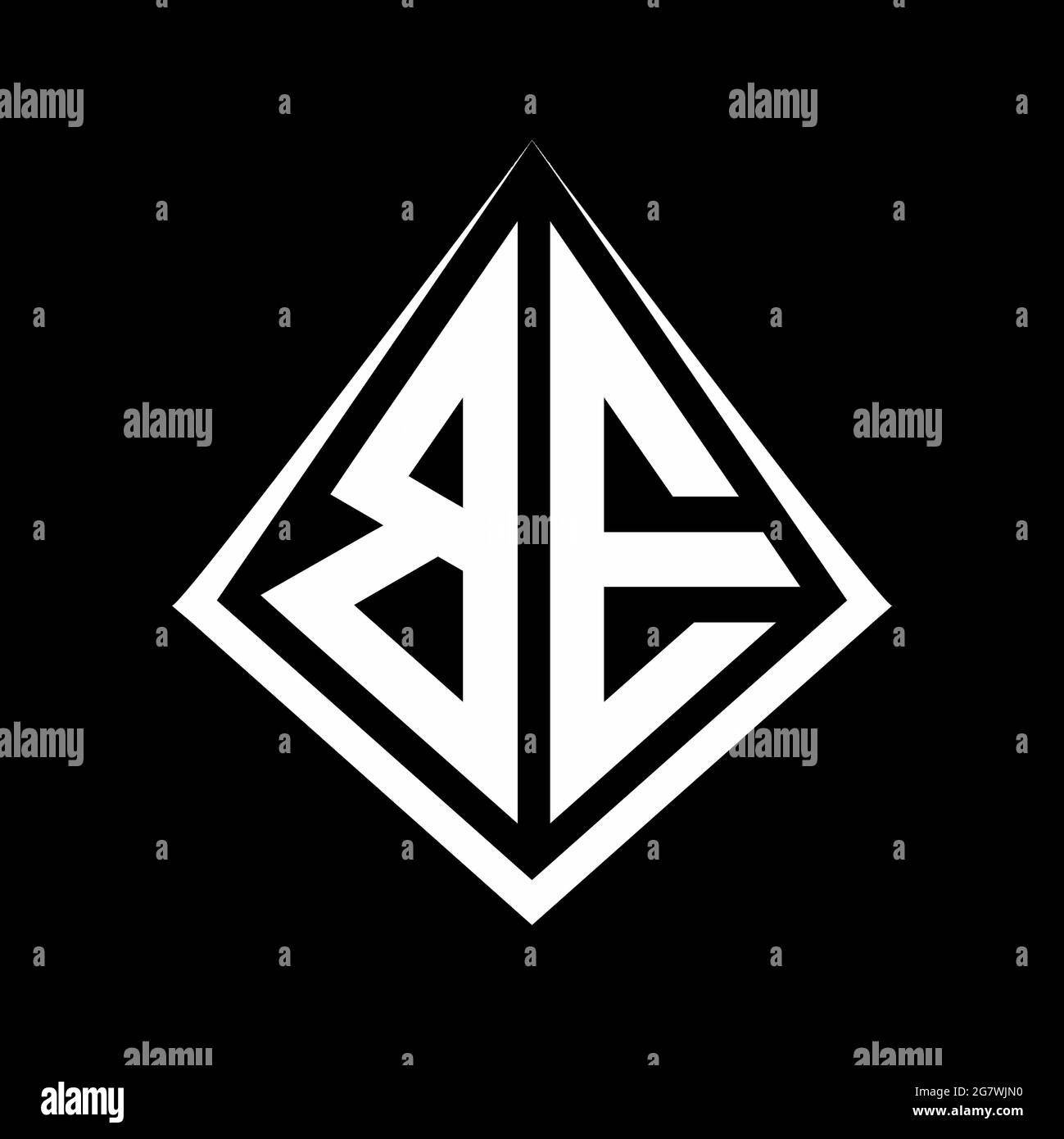 BE logo letters monogram with prisma shape design template vector icon modern Stock Vector