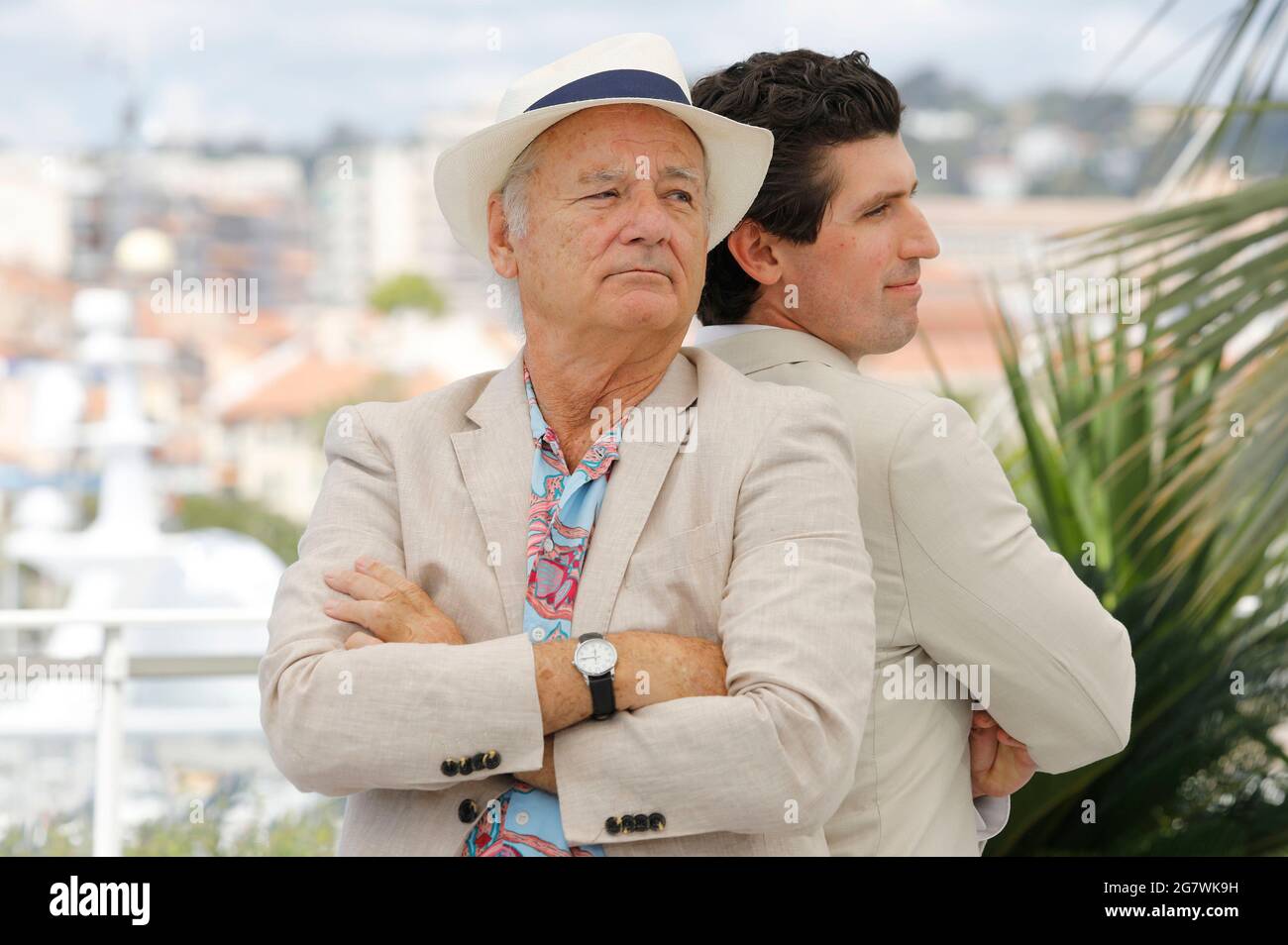 Cannes, France. 16th July, 2021. Bill Murray and Andrew Muscato attending the 'New Worlds: The Cradle Of Civilization' photocall during the 74th annual Cannes Film Festival on July 16, 2021 in Cannes, France. Credit: Geisler-Fotopress GmbH/Alamy Live News Stock Photo