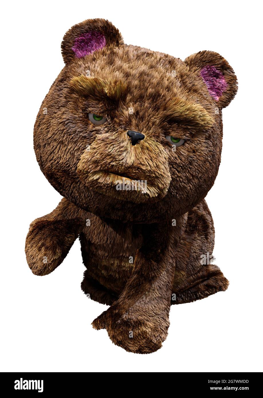 3D rendering of a teddy bear toy isolated on white background Stock ...