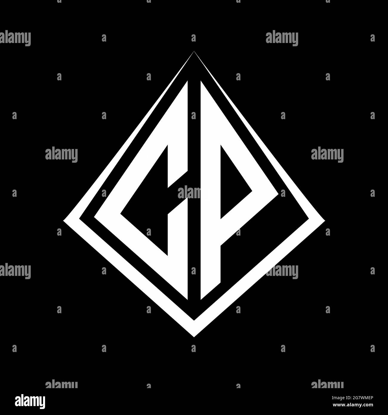 CP logo letters monogram with prisma shape design template vector icon ...