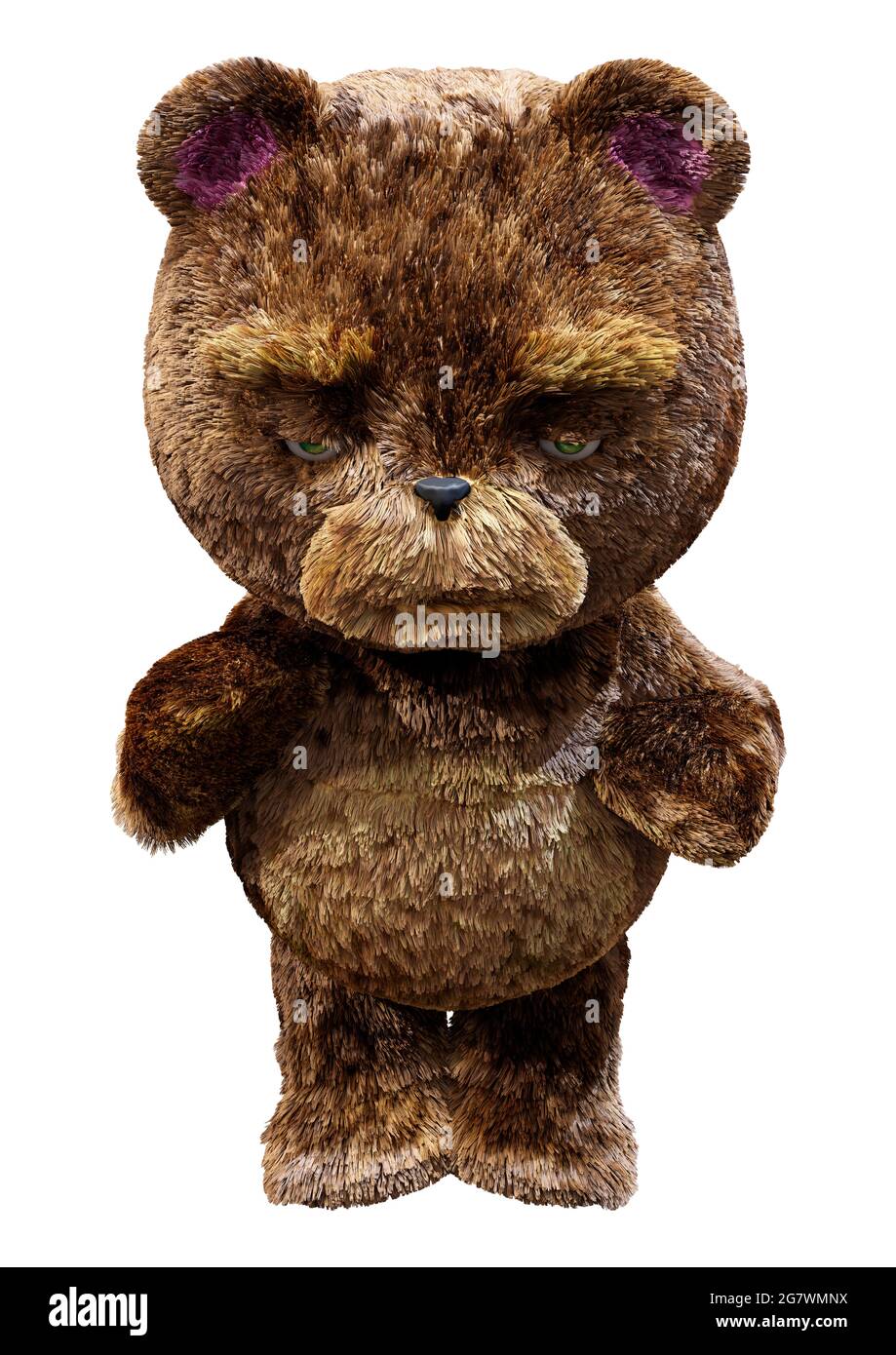 3D rendering of a teddy bear toy isolated on white background Stock ...