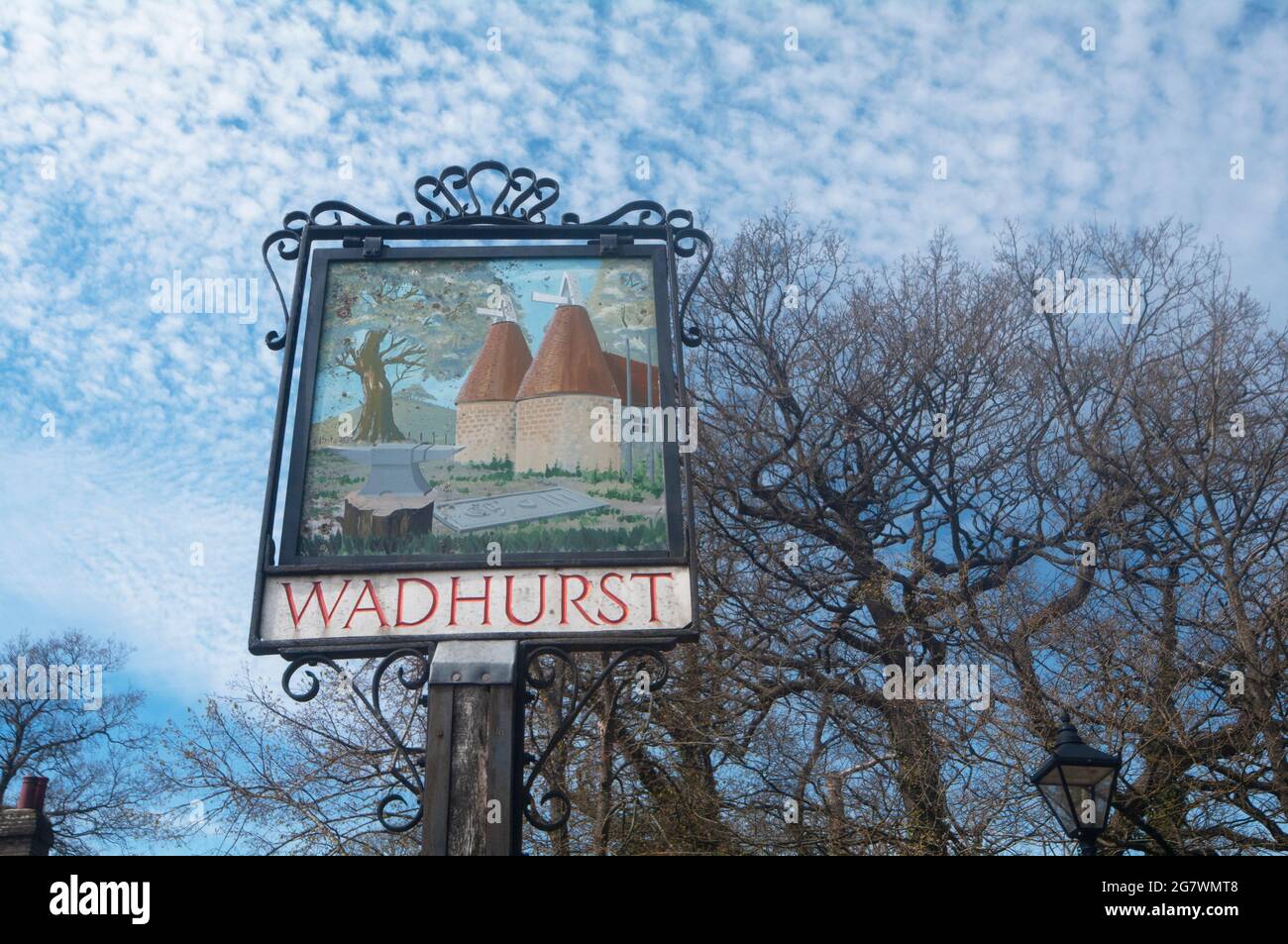 Wadhurst Town Sign Kent Stock Photo