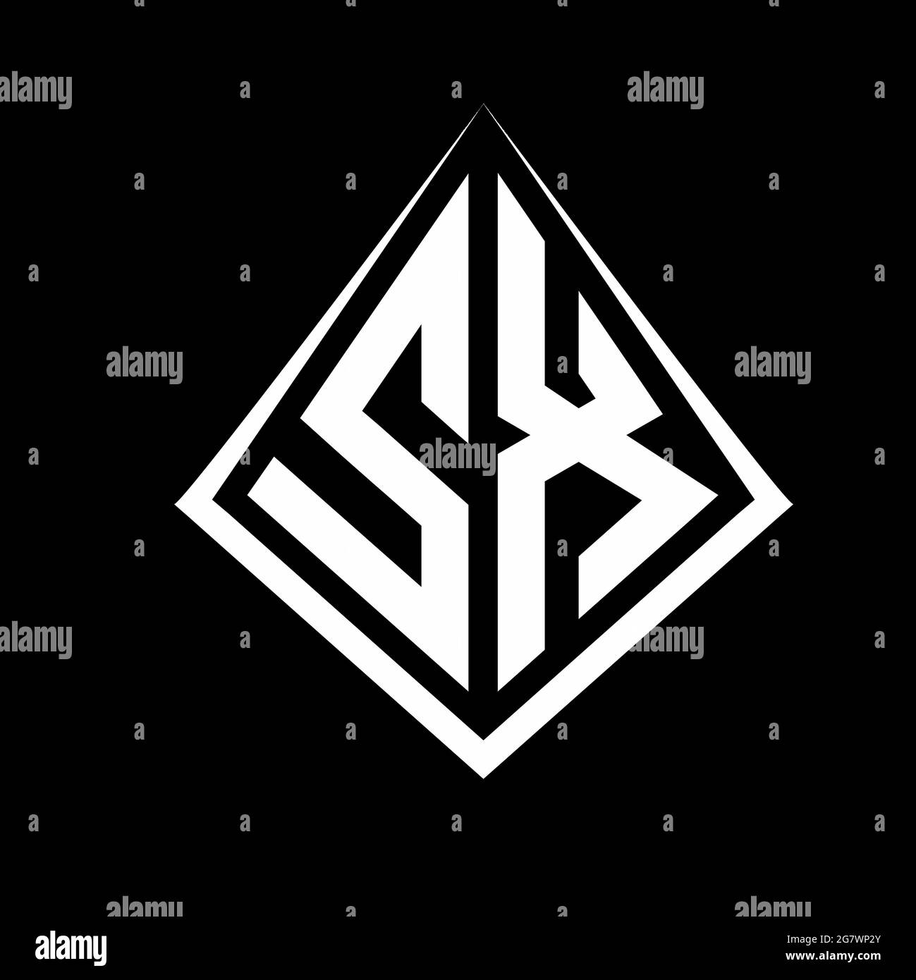 SX logo letters monogram with prisma shape design template vector icon ...