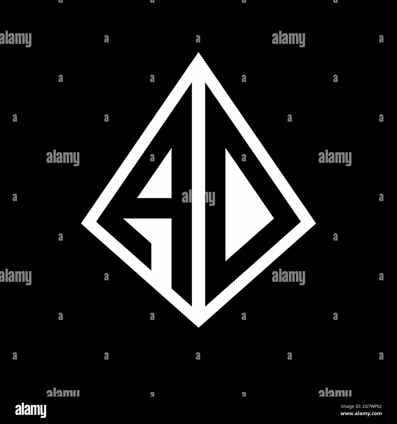 AO logo letters monogram with prisma shape design template vector icon ...