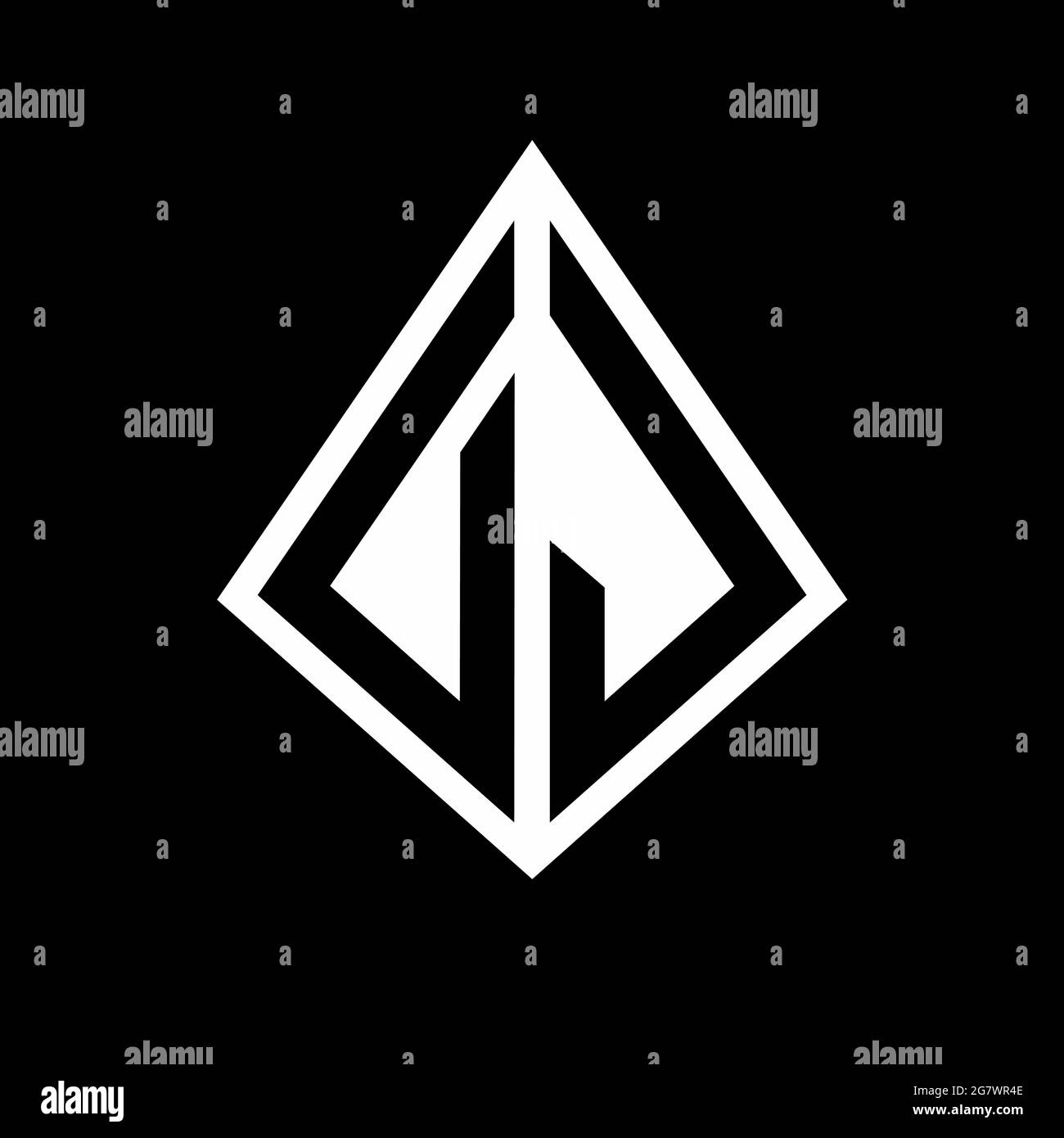DJ logo letters monogram with prisma shape design template vector icon modern Stock Vector