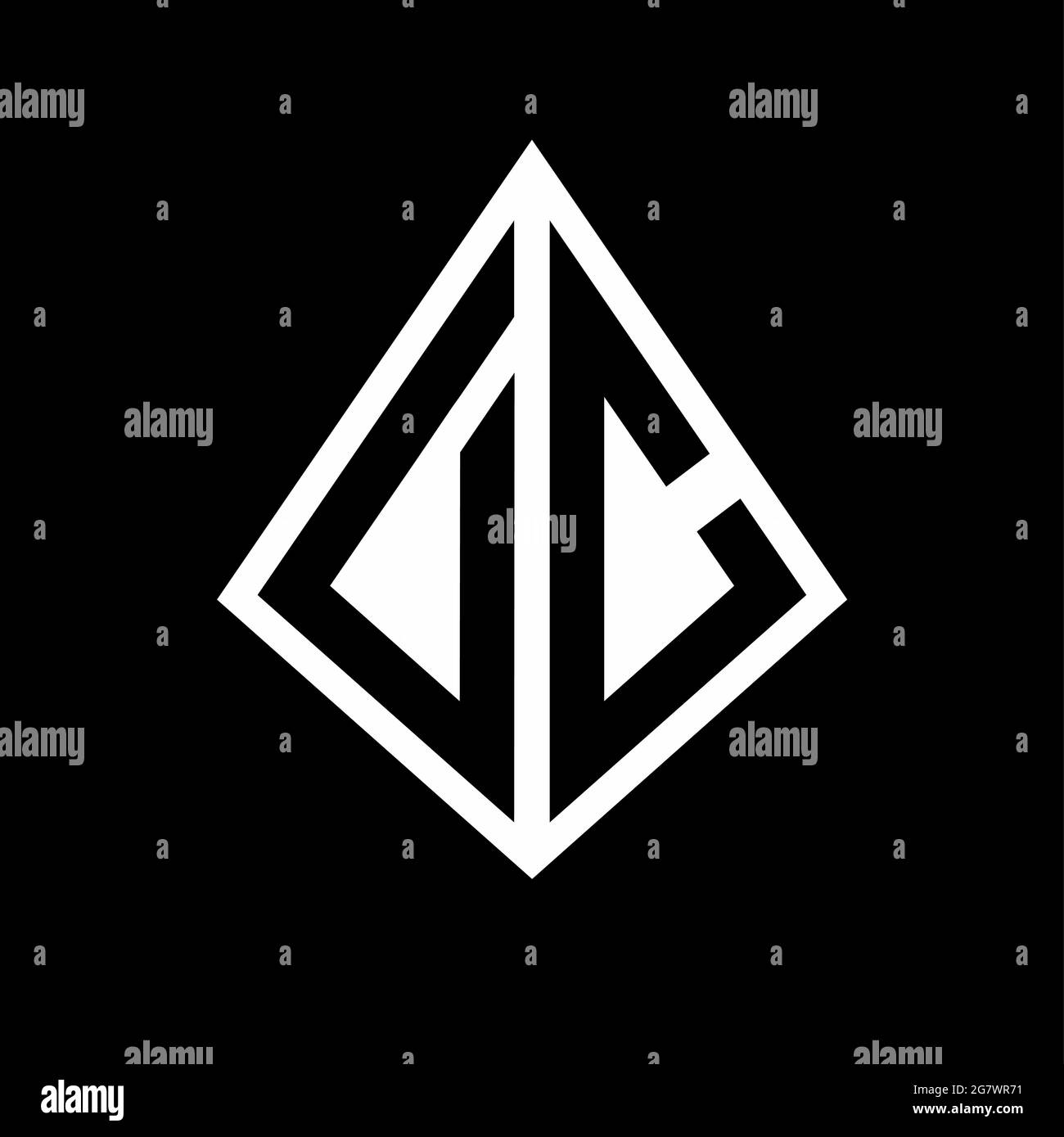 DC logo letters monogram with prisma shape design template vector icon ...