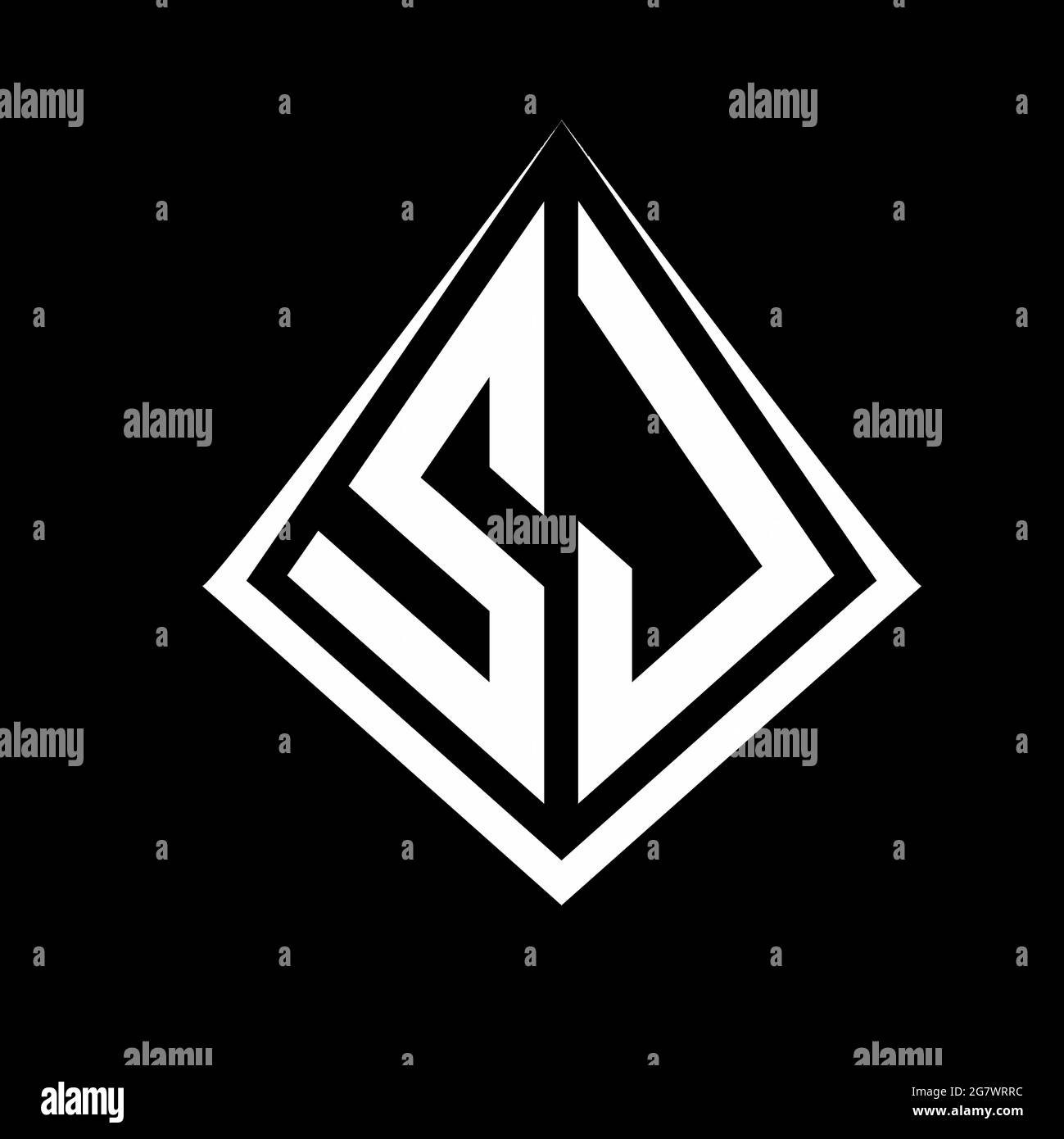 SJ logo letters monogram with prisma shape design template vector icon modern Stock Vector