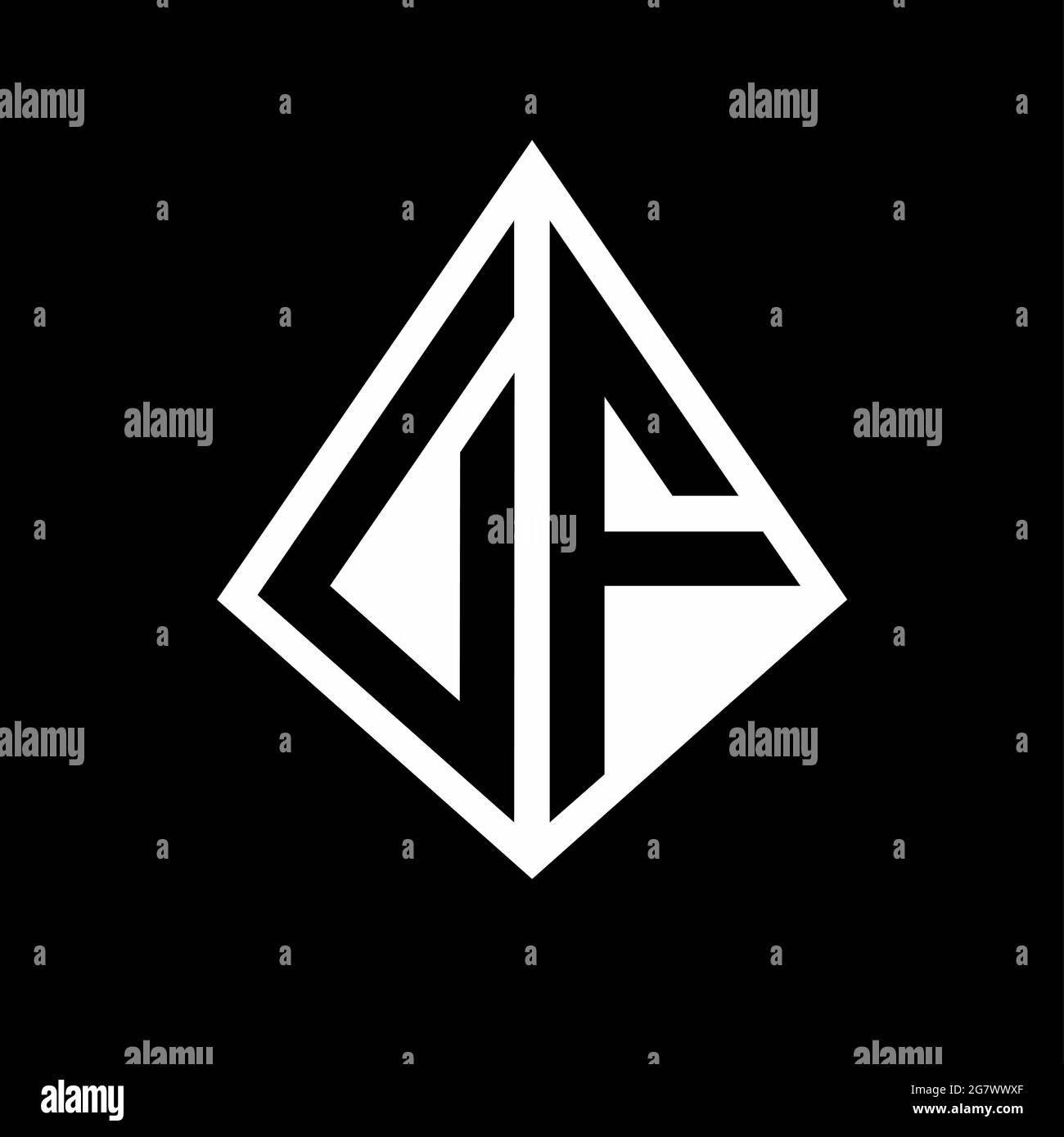 DF logo letters monogram with prisma shape design template vector icon ...
