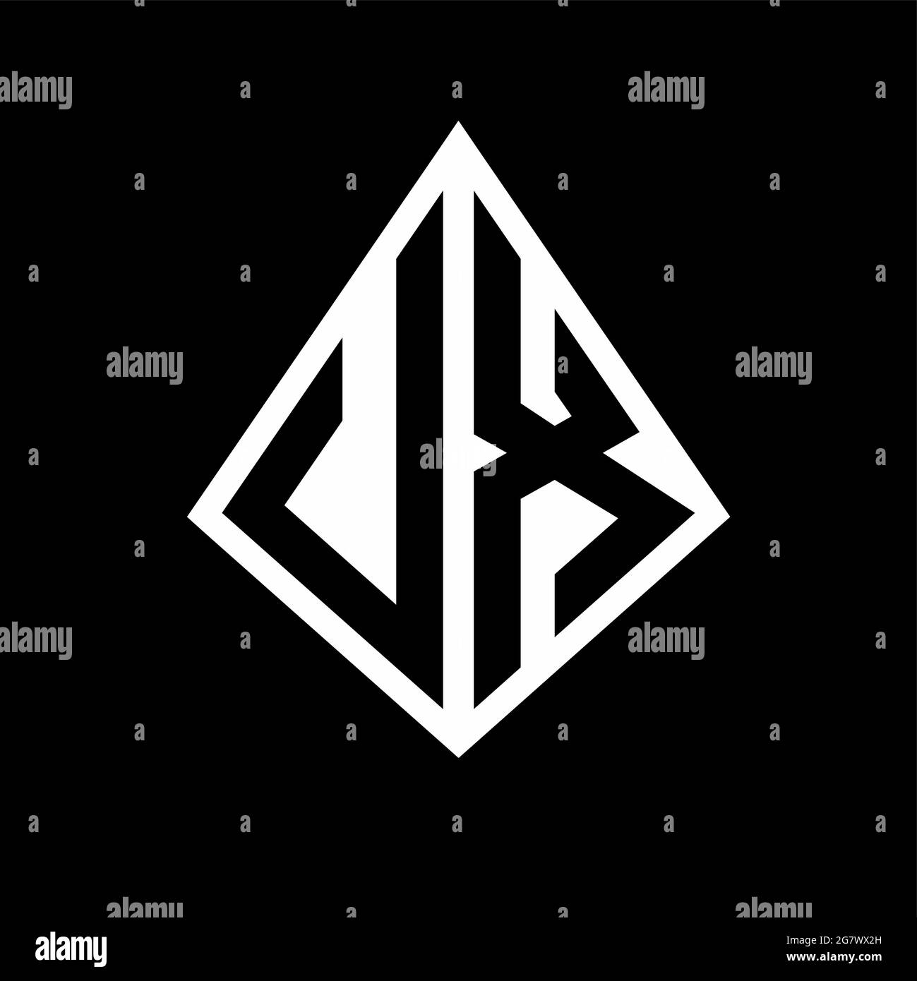 UX logo letters monogram with prisma shape design template vector icon ...