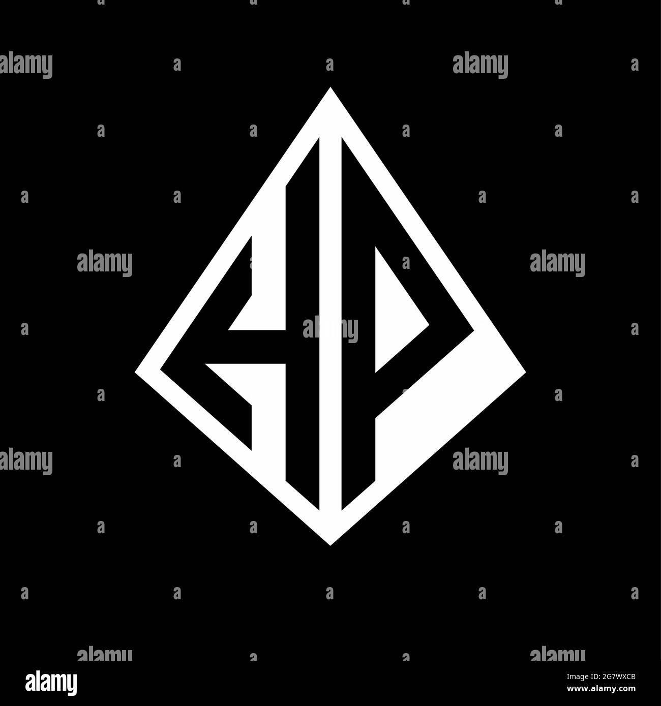 HP logo letters monogram with prisma shape design template vector icon ...