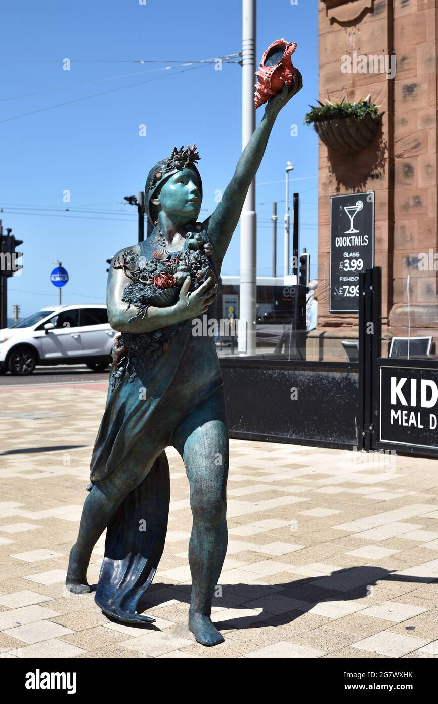 Call of the sea sculpture, Talbot Square, Blackpool (Artist Laurence Payot) Stock Photo