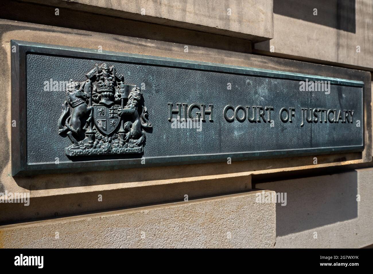Sign by the door of the High Court of Justiciary in the Lawnmarket ...