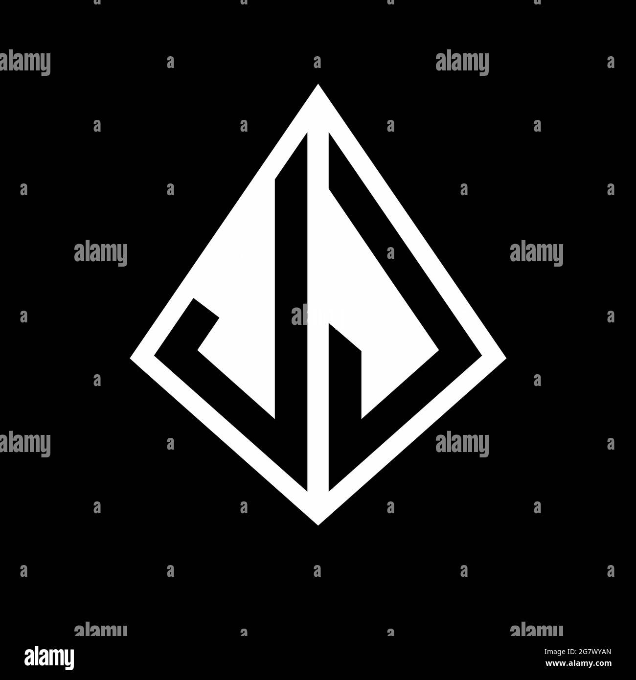JJ logo letters monogram with prisma shape design template vector icon ...