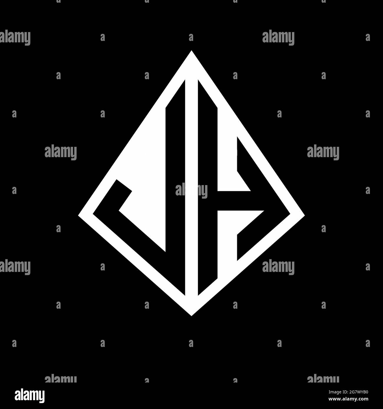 JH logo letters monogram with prisma shape design template vector icon ...