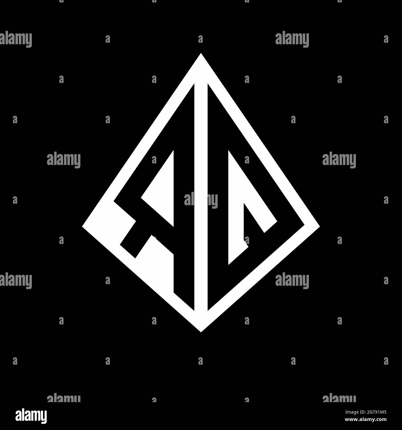 RQ logo letters monogram with prisma shape design template vector icon ...