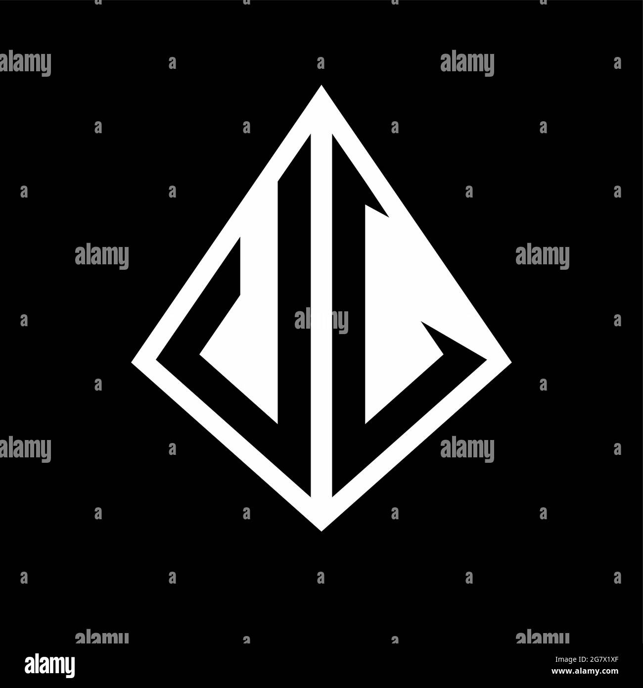 UV logo letters monogram with prisma shape design template vector icon modern Stock Vector
