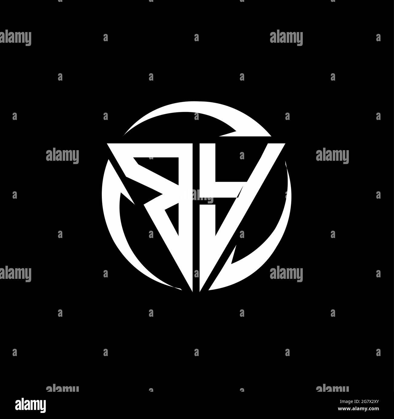 BY logo with triangle shape and circle rounded design template isolated ...