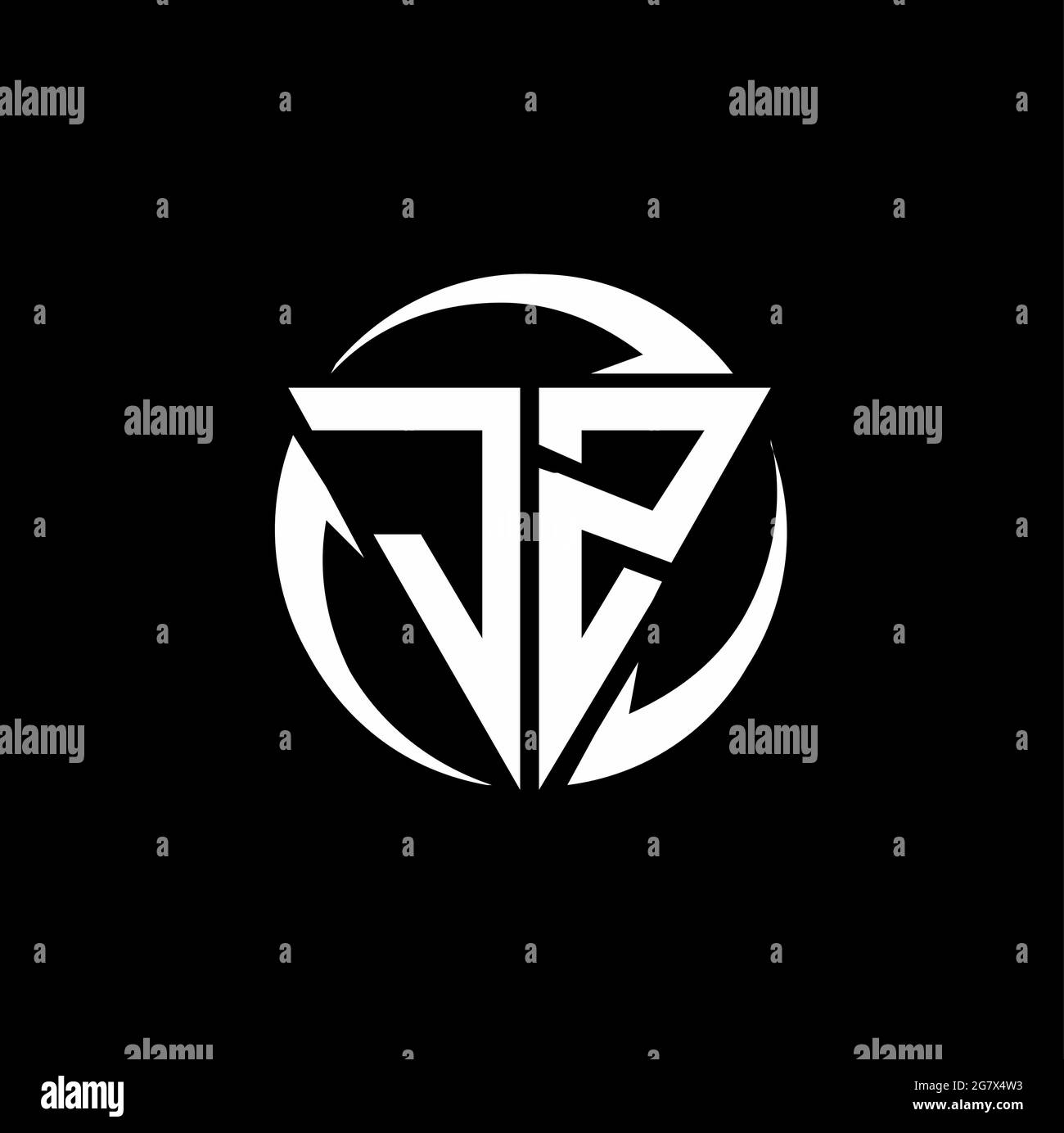 JZ logo with triangle shape and circle rounded design template isolated ...
