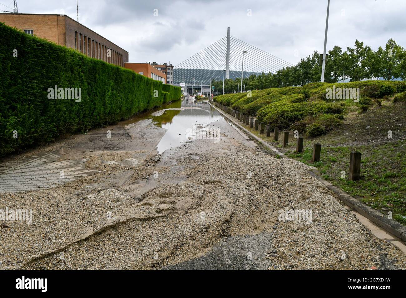 Illustration Shows Damage Caused By Floods In Liege After The Heavy ...