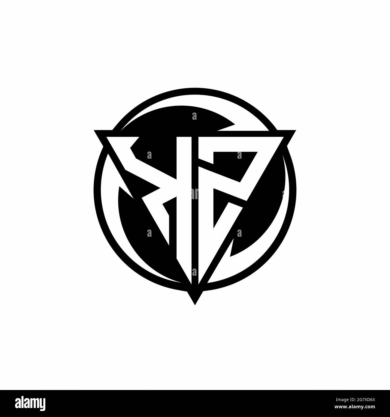 KZ logo with triangle shape and circle rounded design template isolated ...