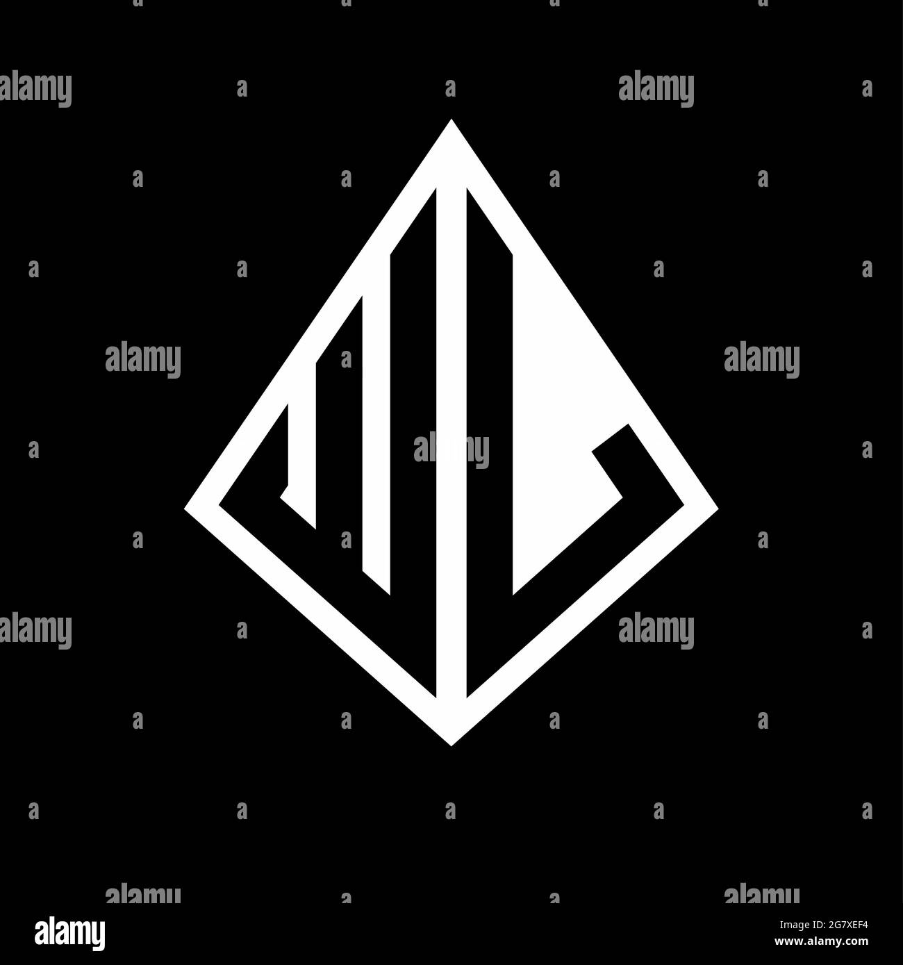 WL logo letters monogram with prisma shape design template vector icon ...