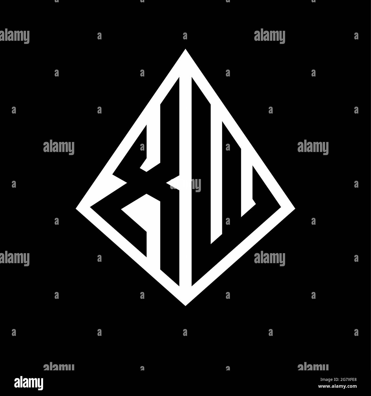 XW logo letters monogram with prisma shape design template vector icon modern Stock Vector
